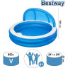 Детский бассейн BESTWAY 241х241х140см с навесом, 850л