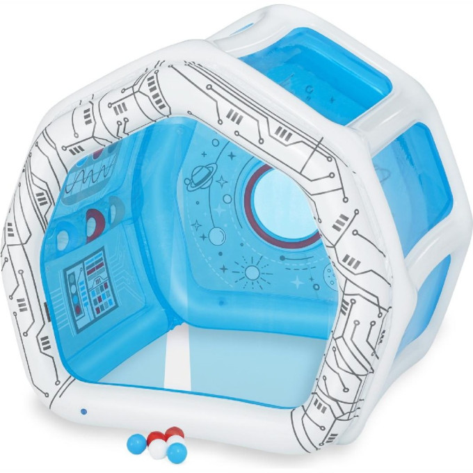 Игровой домик 125x105x117см BESTWAY КОСМИЧЕСКАЯ СТАНЦИЯ 52632 с мячами 6 шт, от 2 лет