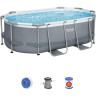 Каркасный бассейн BESTWAY POWER STEEL 305х200х84см, 3668л + фильтр-насос 1249л/ч, поплавок-дозатор
