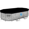 Каркасный бассейн BESTWAY POWER STEEL 427х250х100см Ротанг 7250л + фильтр-насос 2006 л/ч, лестница, тент
