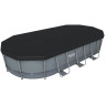 Каркасный бассейн BESTWAY POWER STEEL 549х274х122см, 13430л + фильтр-насос 5678 л/ч, лестница, тент