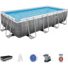 Каркасный бассейн BESTWAY POWER STEEL 549х274х122см, 14812л + фильтр-насос 5678 л/ч, тент, лестница