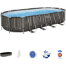 Каркасный бассейн BESTWAY POWER STEEL 561ES 732x366x1,32см, 28068 л, фильтр-насос 9463 л\ч, лестница, тент, поплавок-дозатор 561ES BW