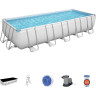 Каркасный бассейн BESTWAY POWER STEEL 640х274х132см, 19281л + фильтр-насос 5678 л/ч, тент, лестница
