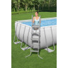 Каркасный бассейн BESTWAY POWER STEEL 640х274х132см, 19281л + фильтр-насос 5678 л/ч, тент, лестница