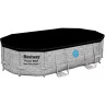 Каркасный бассейн BESTWAY POWER STEEL OVAL 488х305х107см, 7250л ротанг