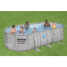Каркасный бассейн BESTWAY POWER STEEL Ротанг 549х274х122см, 13430л + фильтр-насос 5678 л/ч, лестница, тент