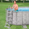 Каркасный бассейн BESTWAY POWER STEEL Ротанг 549х274х122см, 13430л + фильтр-насос 5678 л/ч, лестница, тент