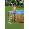 Каркасный бассейн BESTWAY POWER STEEL Ротанг 549x122см + фильтр-насос 5678 л/ч, тент, лестница