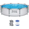 Каркасный бассейн BESTWAY STEEL PRO MAX 305х76см, 4678л + фильтр-насос 1249 л/ч