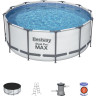 Каркасный бассейн BESTWAY STEEL PRO MAX 366х122см, 10250л + фильтр-насос 2006 л/ч, тент, лестница