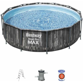 Каркасный бассейн BESTWAY STEEL PRO MAX 366х122см, 10250л, фильтр-насос, лестница