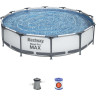 Каркасный бассейн BESTWAY STEEL PRO MAX 366х76см, 6473л + фильтр-насос 1249 л/ч