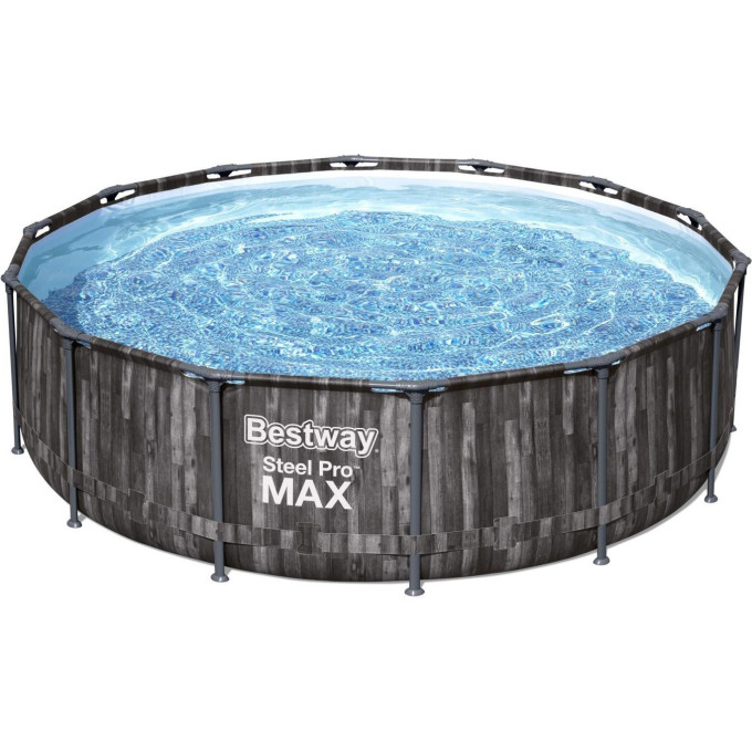 Каркасный бассейн BESTWAY STEEL PRO MAX 427х107см, 13030л + фильтр-насос 3028 л/ч, тент, лестница