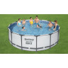 Каркасный бассейн BESTWAY STEEL PRO MAX 427х122см, 15232л + фильтр-насос 3028 л/ч, тент, лестница