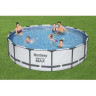 Каркасный бассейн BESTWAY STEEL PRO MAX 457х107см, 14970л + фильтр-насос 3028 л/ч, тент, лестница