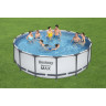 Каркасный бассейн BESTWAY STEEL PRO MAX 457х122см, 16015л + фильтр-насос 3028 л/ч, тент, лестница