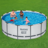 Каркасный бассейн BESTWAY STEEL PRO MAX 5618W 396х122см, 12690л, фильтр-насос 3028л/ч, лестница, тент