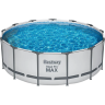 Каркасный бассейн BESTWAY STEEL PRO MAX 5618W 396х122см, 12690л, фильтр-насос 3028л/ч, лестница, тент