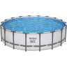 Каркасный бассейн BESTWAY STEEL PRO MAX 561FJ 549x132 см, 26000 л, фильтр-насос 5678 л\ч, лестница, тент