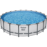 Каркасный бассейн BESTWAY STEEL PRO MAX 561FM 610x132см, 33240 л, фильтр-насос 9463 л\ч, лестница, тент