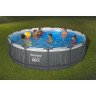 Каркасный бассейн BESTWAY STEEL PRO MAX 561GD 457x107 см, 14970 л, фильтр-насос 3028 л\ч, лестница, тент, подсветка