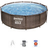 Каркасный бассейн BESTWAY STEEL PRO MAX Ротанг 366х100см, 9150л + фильтр-насос 2006 л/ч, лестница