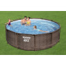 Каркасный бассейн BESTWAY STEEL PRO MAX Ротанг 366х100см, 9150л + фильтр-насос 2006 л/ч, лестница