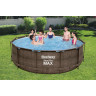 Каркасный бассейн BESTWAY STEEL PRO MAX Ротанг 366х100см, 9150л + фильтр-насос 2006 л/ч, лестница