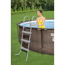 Каркасный бассейн BESTWAY STEEL PRO MAX Ротанг 366х100см, 9150л + фильтр-насос 2006 л/ч, лестница