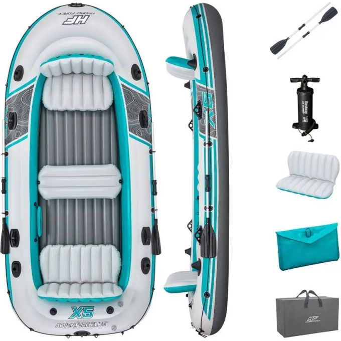 Надувная лодка BESTWAY ADVENTURE ELITE X5 RAFT SET 65159 364х166см, до 600кг