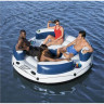 Надувной матрас-остров BESTWAY LAZY DAYZ 256х256см (239х239х63,5см) с ручками и подстаканниками, до 450кг