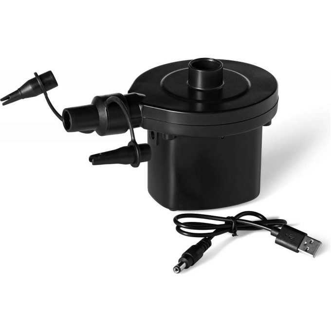 Насос электрический BESTWAY 4.8В на аккумуляторах, с зарядкой от USB, 3 насадки в комплекте