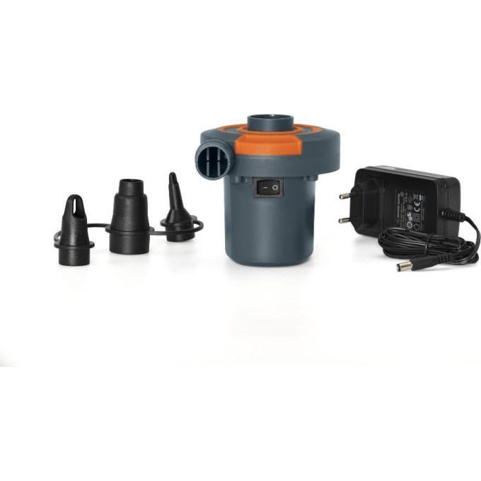 Насос электрический BESTWAY SIDEWINDER AC/DC 12В/220В с адаптером, 490л/м, 3 насадки в комплекте