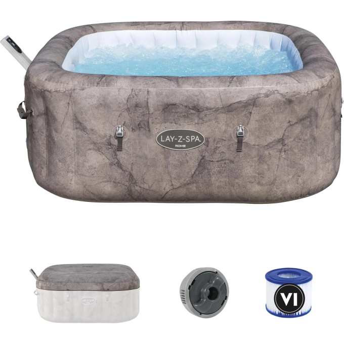 СПА-бассейн BESTWAY ROME AIRJET 6001K BW 130х130/180х180х71см 840 л